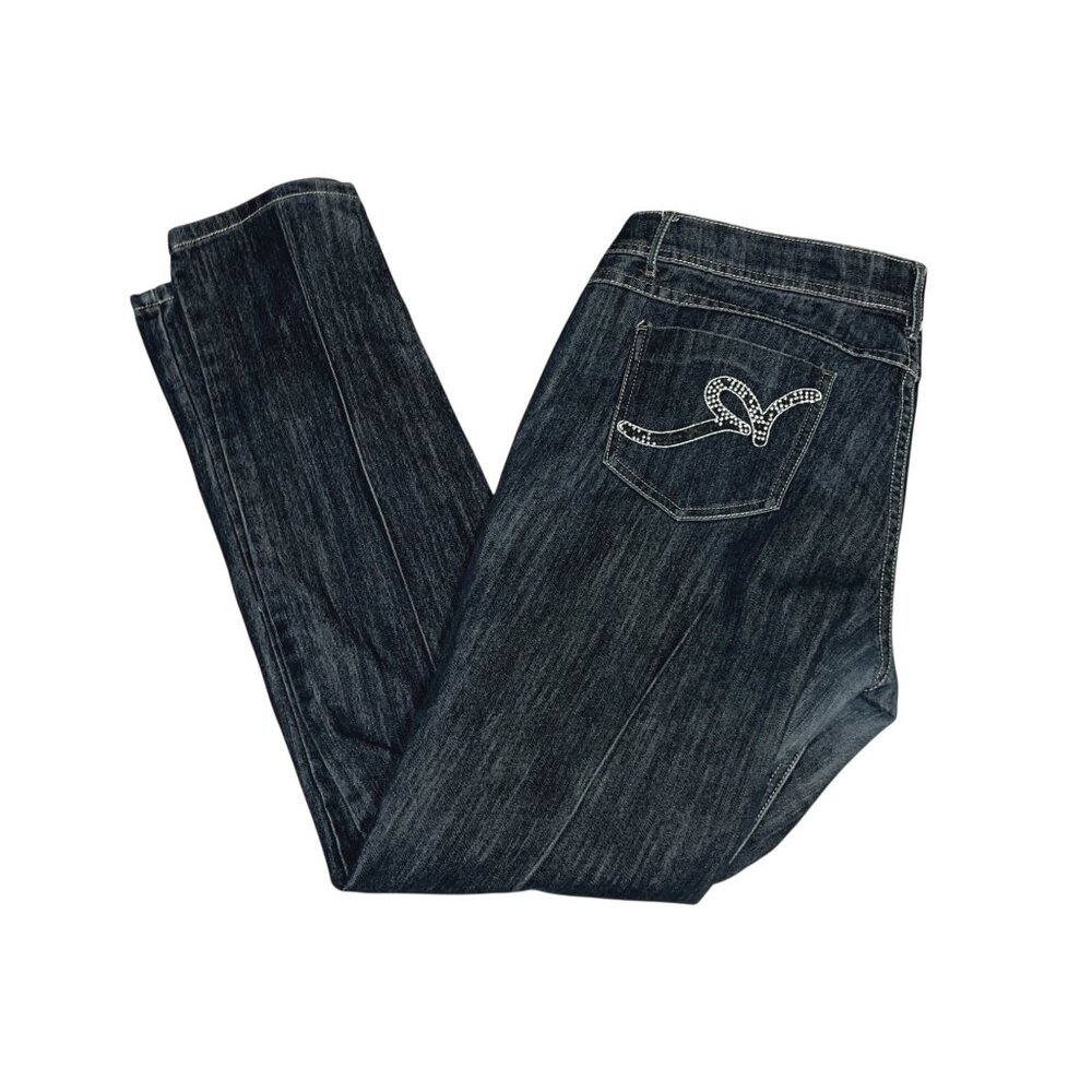 Rocawear Womens Size 13 Hannah Skinny Leg Jeans Dark Wash Embroidered Back Pocke